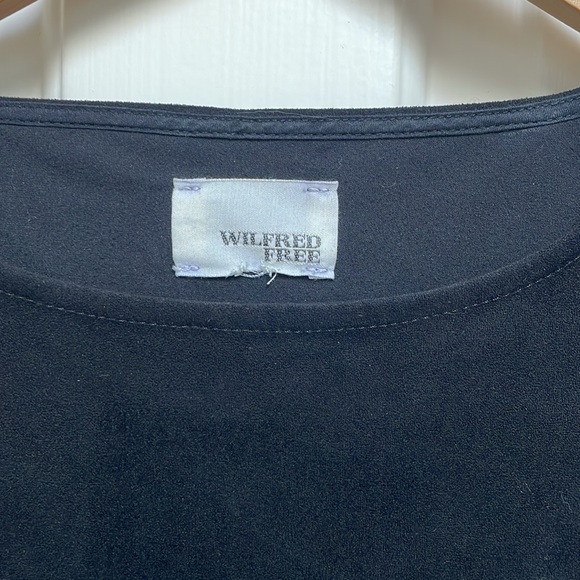 Wilfred Free Aritzia sz S small? Black Nori dress micro vegan suede - Picture 3 of 6